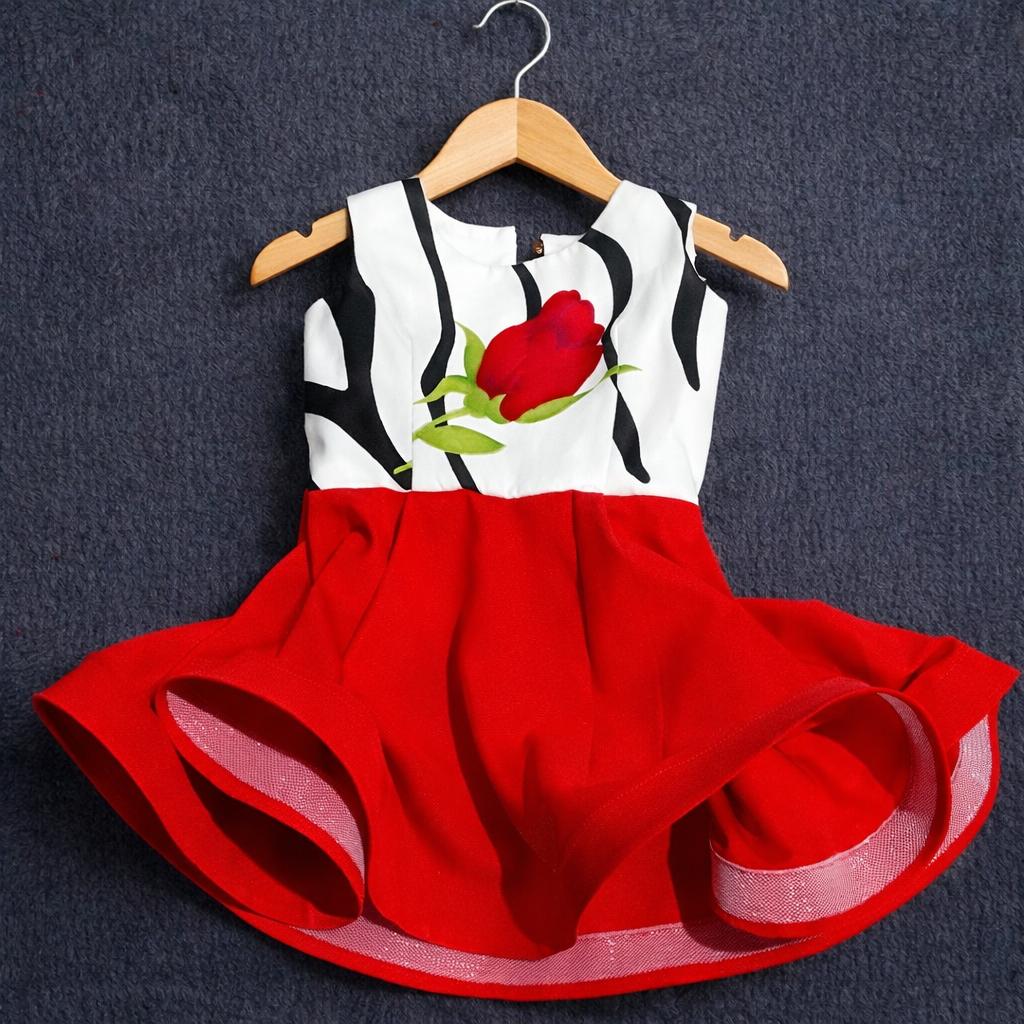 Girls’ Red Bloom Dress