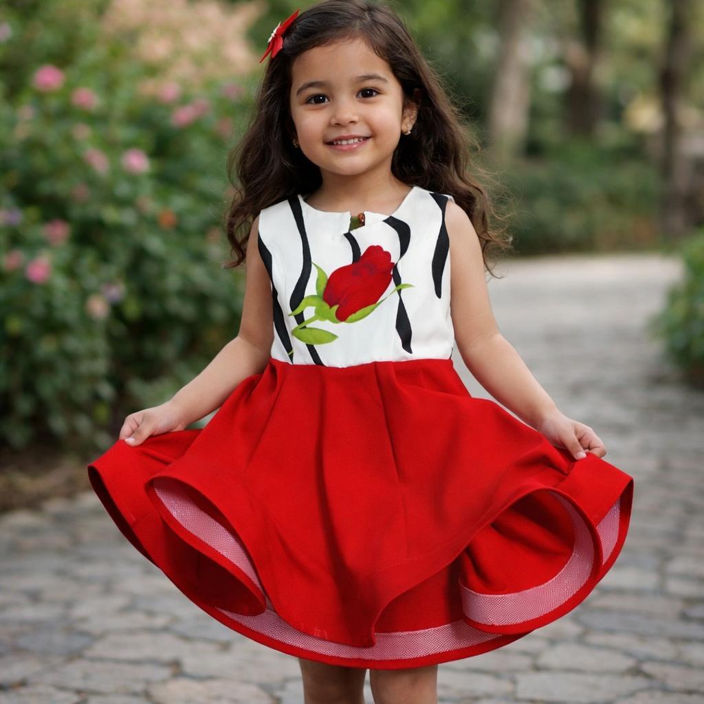 Girls’ Red Bloom Dress