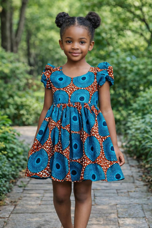 Ankara Bloom Girls Dress