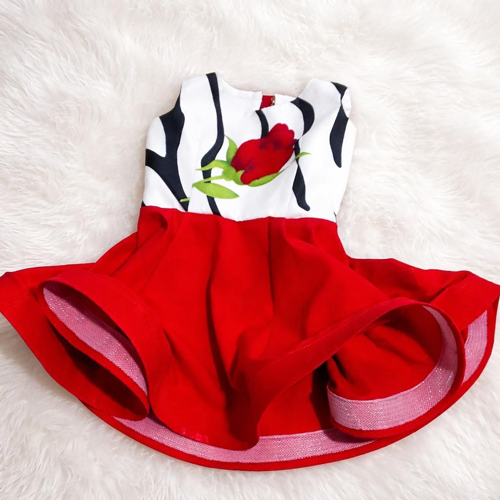 Girls’ Red Bloom Dress